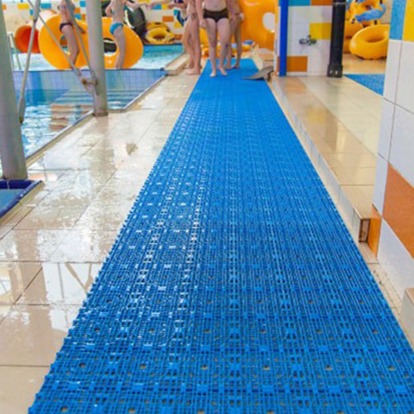 Plastic slip resistant tiles Aqua 160 (Azure, Yellow, Terra Cotta red, Pigeon blue, Sanguine) - US Communication Service 