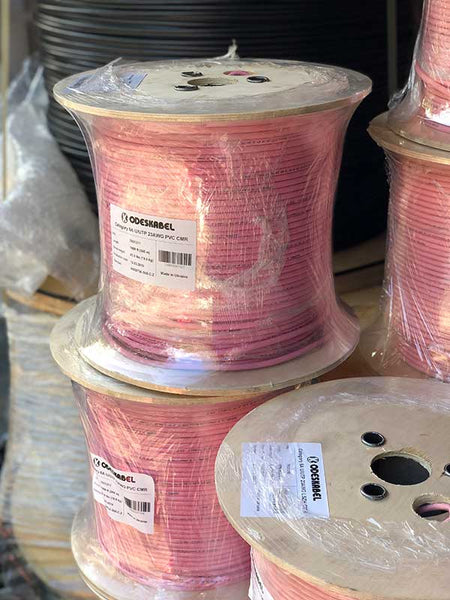 In stock: Ethernet cable cat 6a Low Smoke PVC Riser cable UScomService - Pure solid copper UTP bulk 1000 ft spool