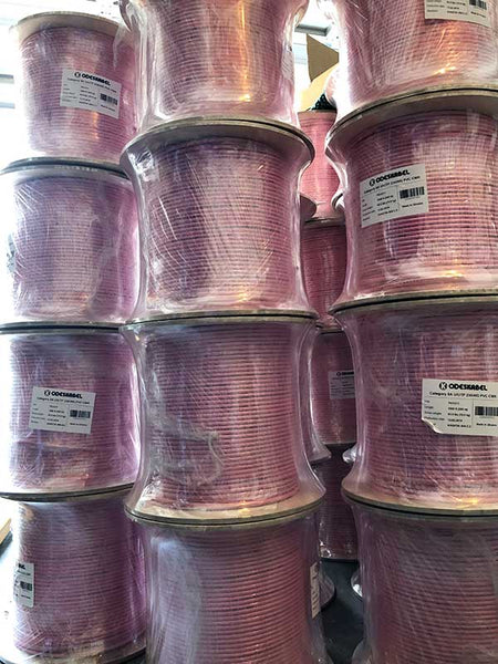 Wooden spool:Ethernet cable cat 6a Low Smoke PVC Riser cable UScomService - Pure solid copper UTP bulk 1000 ft spool