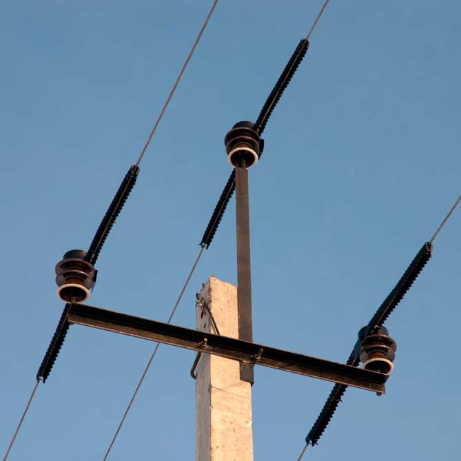 Stages of power line construction