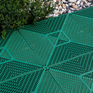 Plastic slip resistant tiles Aqua 378 (Green, Sanguine, Grey, Blue) - US Communication Service 