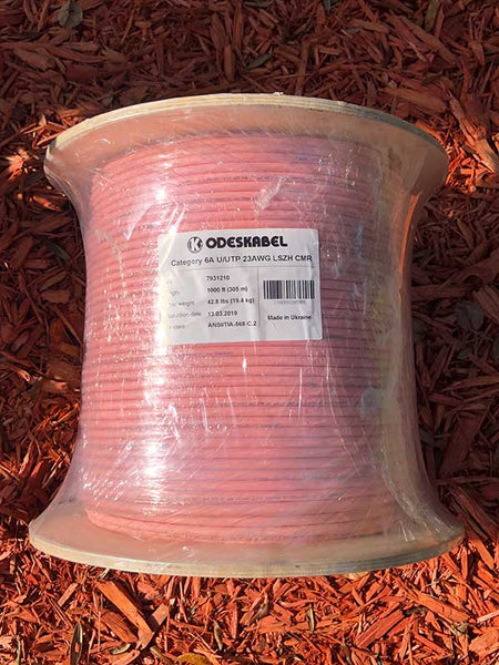 Wooden spool: Ethernet cable cat6a UTP Riser cable LSZH Pure solid copper network cable